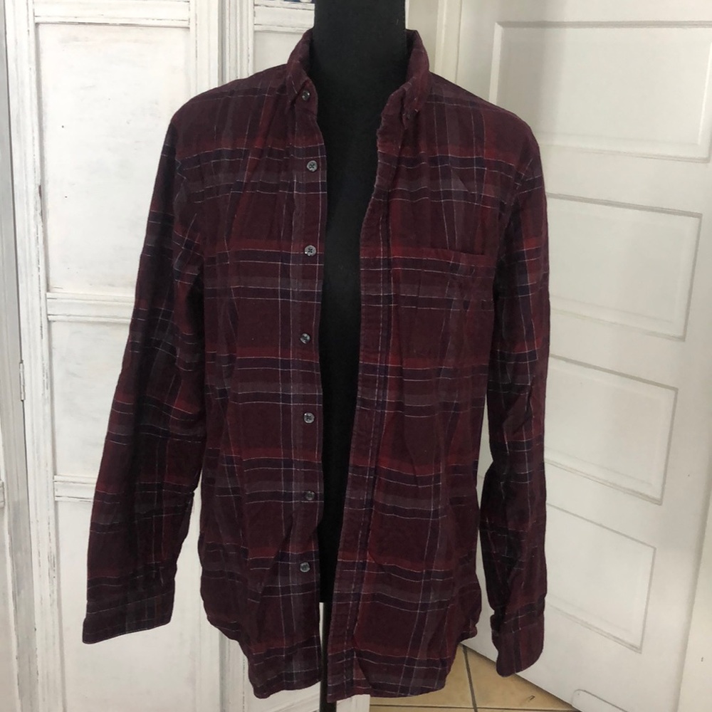Express burgundy flannel